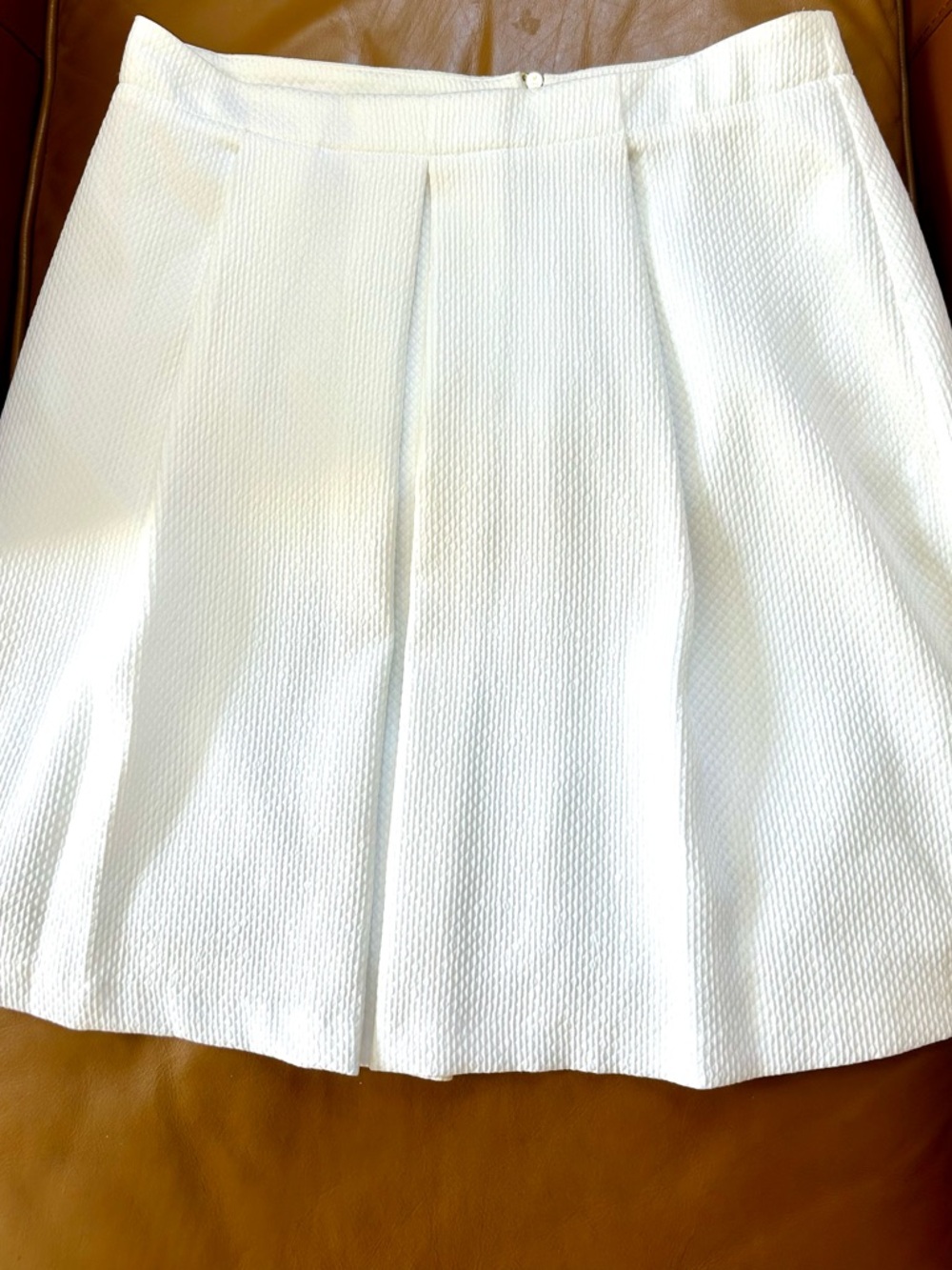 Worthington White Textured Circle Skirt